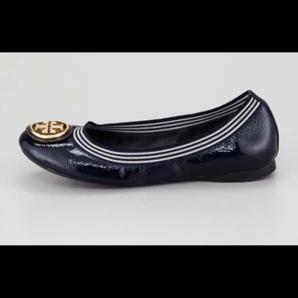 Tory Burch Caroline Ballerina navy stripe 6.5 US - Picture 7 of 8